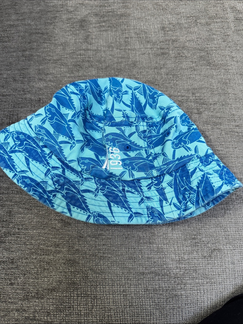Kahala Blue Fish-Print Bucket Hat Toddler One size